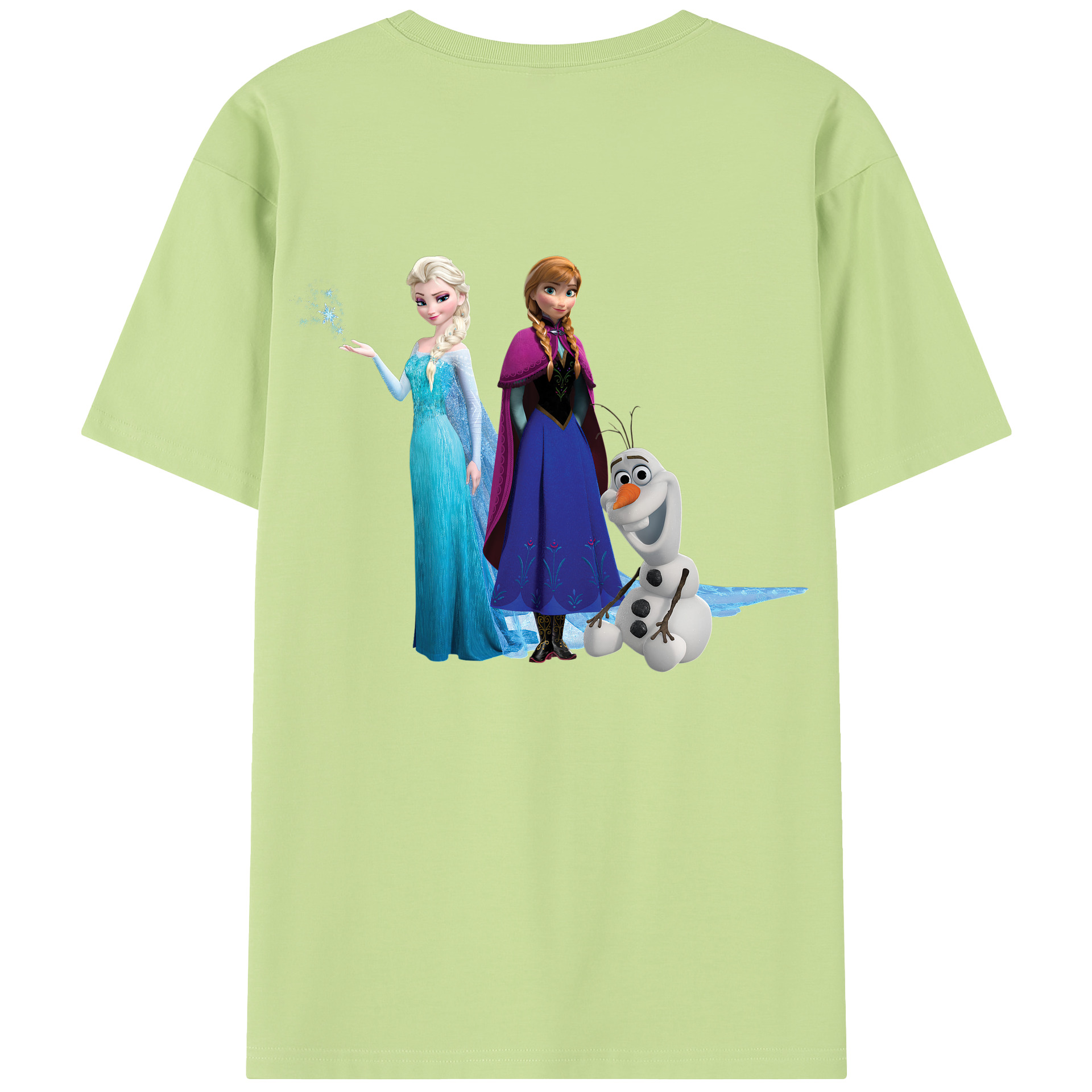 （画像用） アナと雪の女王 アンナ エルサ Frozen Anna Elsa 綿100％半袖Tシャツ（背面プリント）